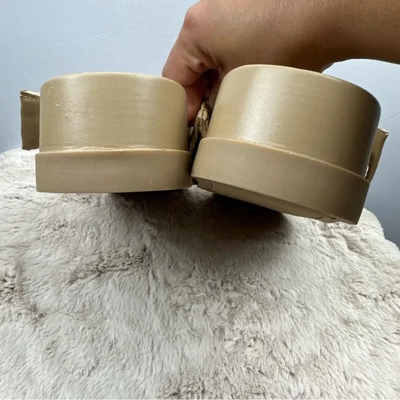 MARC FISHER Women Welti Woven Suntan Natural Tan Slide Sandals Sz. 5.5 - Picture 6 of 13